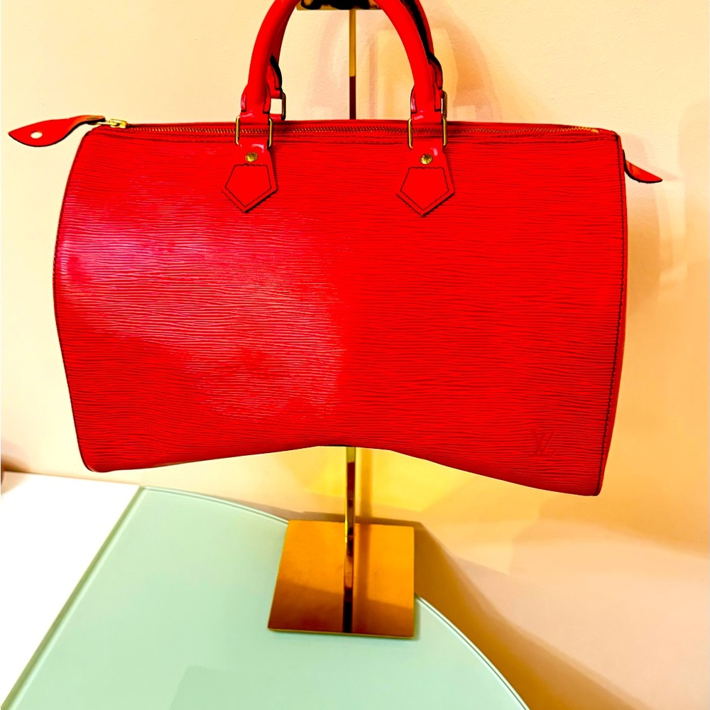 LOUIS VUITTON M42997 LV Speedy 35 Travel Bag Epi Red Leather Gold Hardware